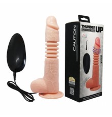 Фаллоимитатор на присоске, с вибрацией, вращением и поступательными движениями