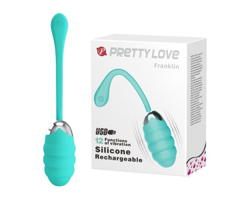 Вибромассажер-яичко PrettyLove Franklin морск.волна