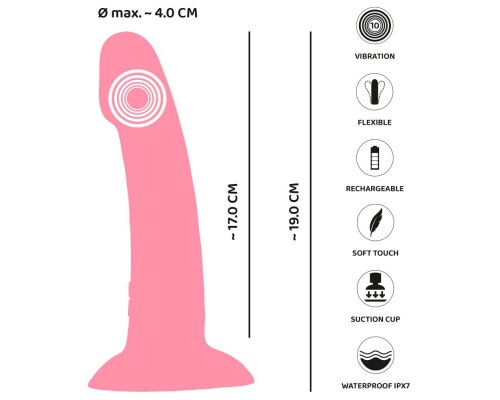 Вибростимулятор на присоске Heart Guy, розовый