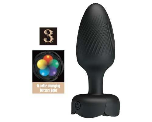 Анальная вибропробка с разноцветной подсветкой OSBORN