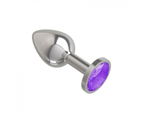 Анальная втулка Silver с фиолетовым кристаллом - маленькая!