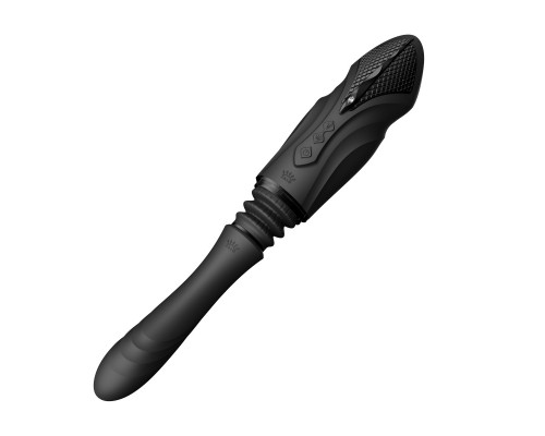 Компактная секс-машина с функцией нагрева, двумя насадками и присоской SESH, чёрная