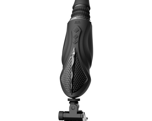 Компактная секс-машина с функцией нагрева, двумя насадками и присоской SESH, чёрная