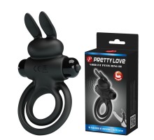 Эрекционное виброкольцо с двойным подхватом PrettyLove Vibrant Penis Ring III