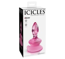 Стеклянная пробка с силиконовой присоской, розовая