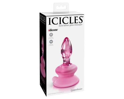 Стеклянная пробка с силиконовой присоской, розовая