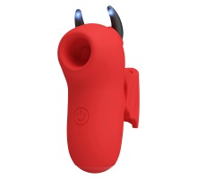 Вакуумный мини-стимулятор на палец, с электростимуляцией, Magic Devil, красный
