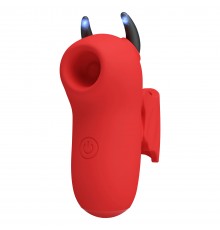Вакуумный мини-стимулятор на палец, с электростимуляцией, Magic Devil, красный