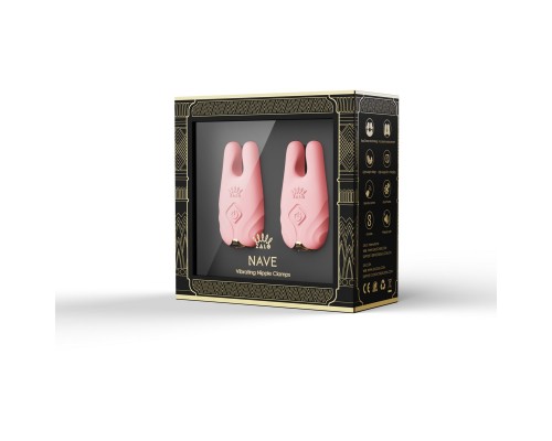 Виброзажимы на соски NAVE, розовые