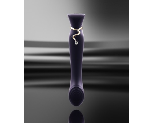 Вибростимулятор с пульсацией, вакуумной стимуляцией и функцией нагрева QUEEN, фиолетовый