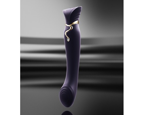 Вибростимулятор с пульсацией, вакуумной стимуляцией и функцией нагрева QUEEN, фиолетовый