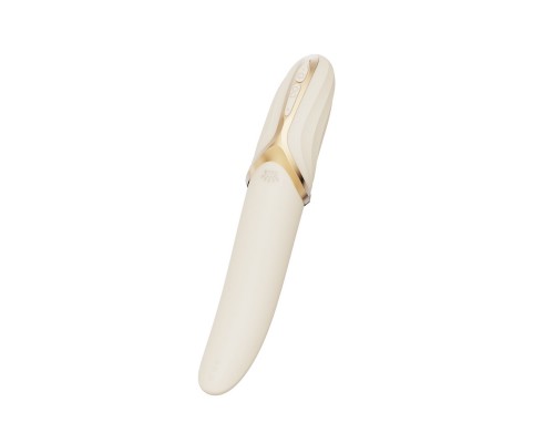 Вибростимулятор с имитацией оральных ласк и функцией нагрева EVE, бежевый