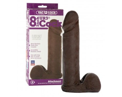 Насадка реалистик 8 черн. для Харнесс, UR3 Vac-U-Lock - 8 ULTRASKYN Cock - Choco