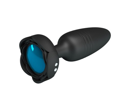 Анальная вибропробка с поступательными движениями и разноцветной подсветкой TARION