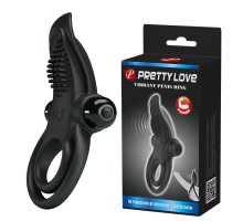 Эрекционное виброкольцо с двойным подхватом PrettyLove Vibrant Penis Ring