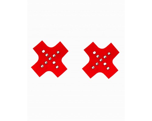 Пэстисы на грудь, красные крест - стильное украшение для соблазнительных образов