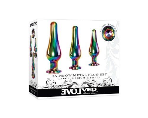 Набор анальных пробок Rainbow Metal Plug Set - яркие ощущения!