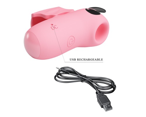 Вакуумный мини-стимулятор на палец, с электростимуляцией, Magic Devil, розовый