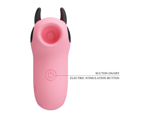 Вакуумный мини-стимулятор на палец, с электростимуляцией, Magic Devil, розовый