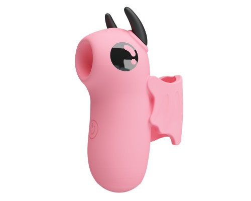 Вакуумный мини-стимулятор на палец, с электростимуляцией, Magic Devil, розовый