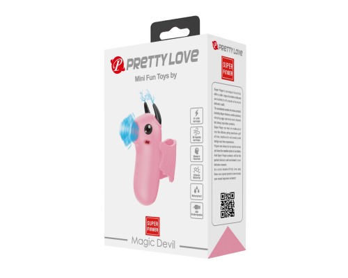 Вакуумный мини-стимулятор на палец, с электростимуляцией, Magic Devil, розовый