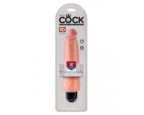 Вибромассажер реалистик телесный King Cock 8 Vibrating Stiffy - Flesh