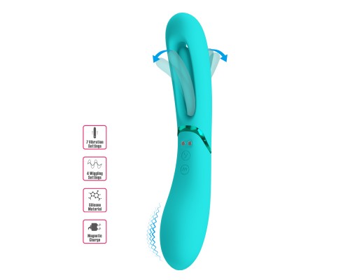 Вибростимулятор двухсторонний с клиторальным отростком