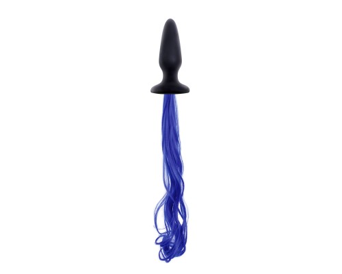 Анальная пробка с яркосиним хвостом Unicorn Tails - Blue: эксклюзивный аксессуар для уникальных интимных игр
