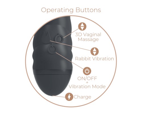 Twister Вибратор-ротатор с клиторальным стимулятором, черный: страстные ощущения и удовлетворение