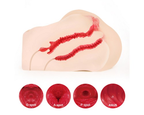 Jenny Onahole Real Vagina Мастурбатор полуторс с двойным слоем, с вибрацией