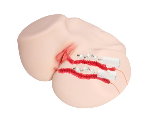 Jenny Onahole Real Vagina Мастурбатор полуторс с двойным слоем, с вибрацией