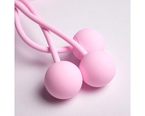 Вакуумный стимулятор с вагинальными виброшариками, розовый