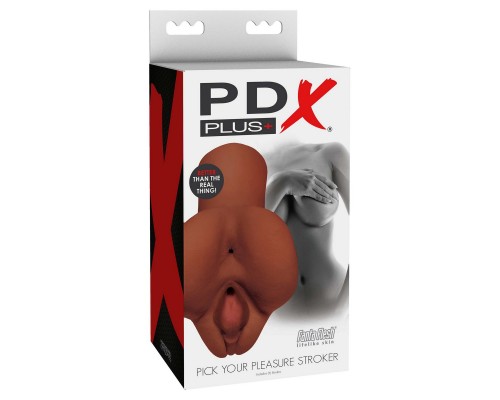 Мастурбатор вагина и анус PDX Plus Pick Your Pleasure Stroker Brown