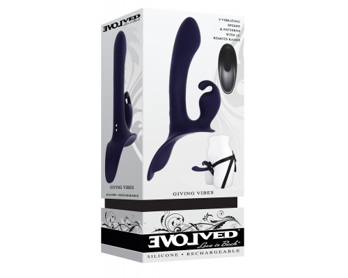 Страпон с вибрацией Giving Vibes