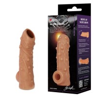 Насадка реалистик c пупырышками, с подхватом мошонки, с открытой головкой, размер M