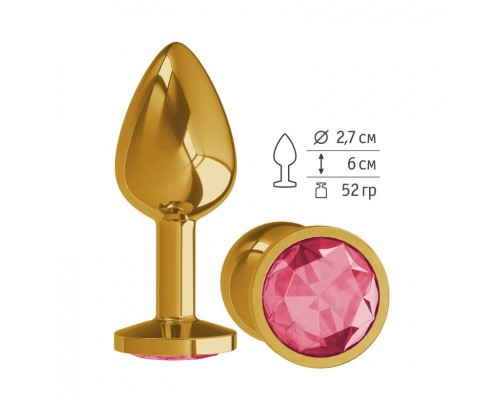 Анальная втулка Gold с малиновым кристаллом: маленькая, стильная, удобная!