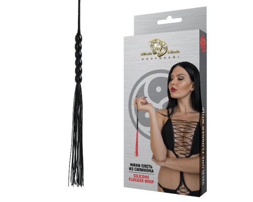 Мини плеть из силикона черная - стильный аксессуар для BDSM игр