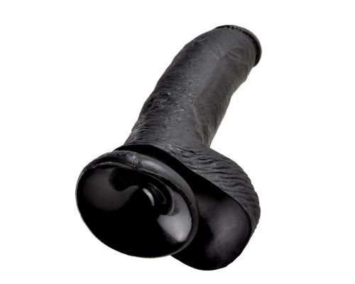 Купить фаллоимитатор на присоске King Cock 9 Cock with Balls в черном цвете