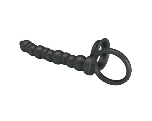 Эрекционное кольцо с анальными бусами