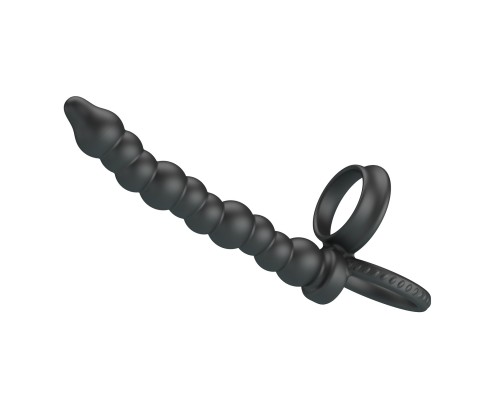 Эрекционное кольцо с анальными бусами