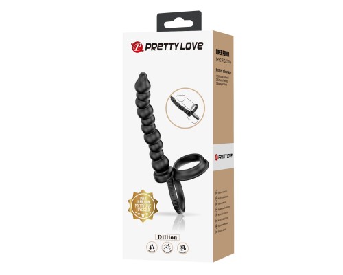 Эрекционное кольцо с анальными бусами