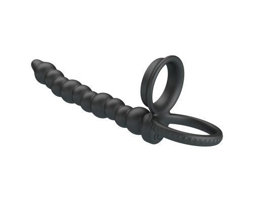 Эрекционное кольцо с анальными бусами