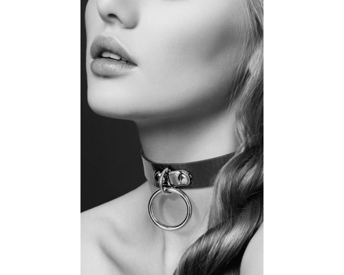 Чокер с кольцом черный COLLIER FETISH NOIR