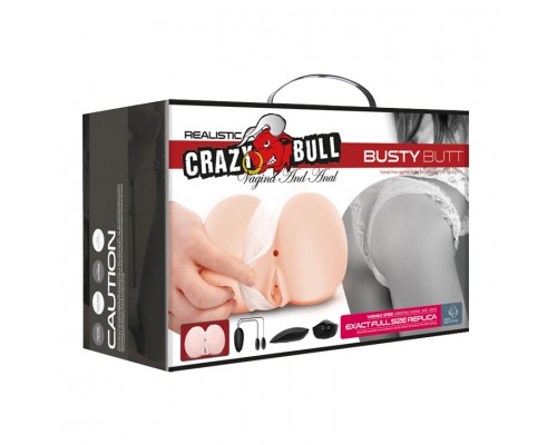 Наслаждайтесь вибрирующим мастурбатором Crazy Bull Busty Butt с вагиной-анусом