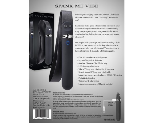 Spank Me Vibe: Силиконовый многоскоростной вибратор с ремешком - наслаждайтесь уникальными ощущениями!