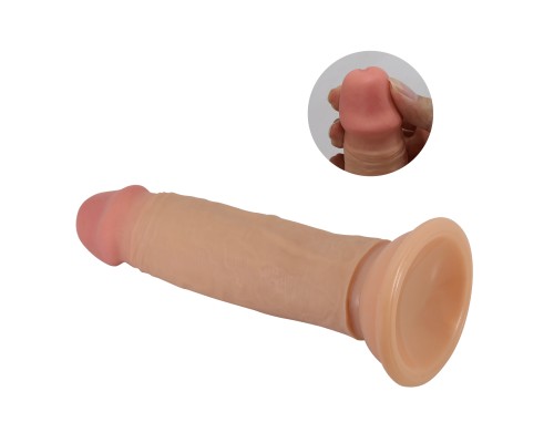 Фаллоимитатор с подвижной кожей, на присоске Quentin