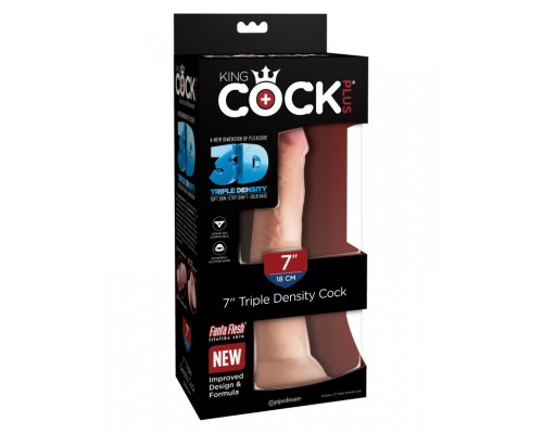 Купить фаллоимитатор King Cock Plus 7 Triple Density Cock - Flesh с присоской