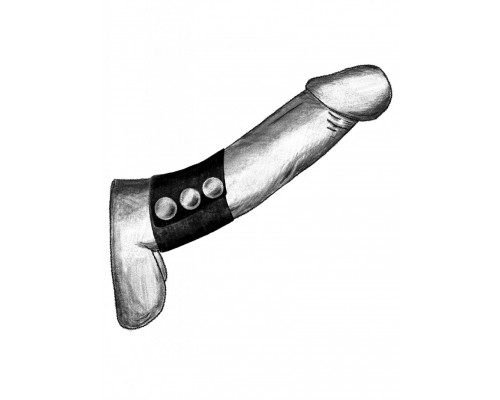Утяжка на пенис с металлическими кнопками - широкое лассо