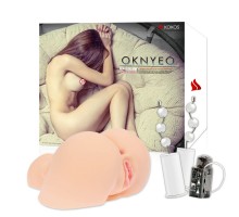 Oknyeo, мастурбатор полуторс вагина и анус с вибрацией,ротацией