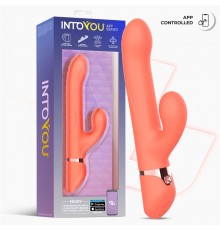 Вибростимулятор-кролик с кольцом из бусин и имитацией фингеринга Mindy